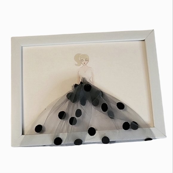 NEW Polka Dot Ballgown 3D Art Print with White Frame - Picture 1 of 17